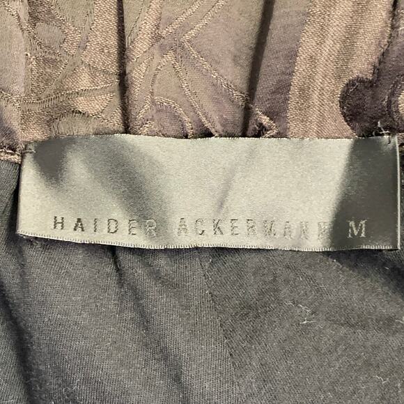 HAIDER ACKERMANN Size M Brown Jacquard Linen Silk Casual Pants - Picture 7 of 7